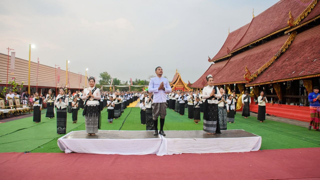 รำถวายพระบรมธาตุเจดีย์ ศรีมหิธรปุระ ๒๖ กุมภาพันธ์ ๒๕๖๙ นางรำ ๒๕๖๙ คน
